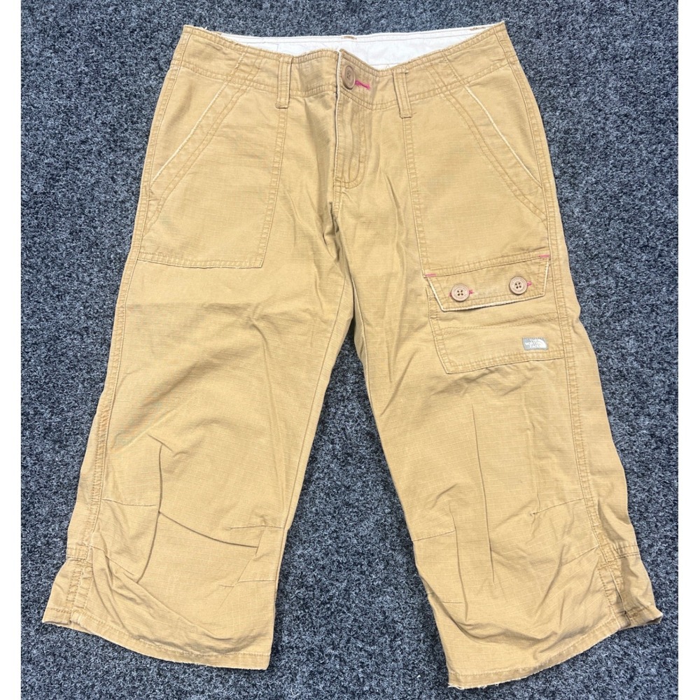The North Face Capri Pants Womens 4 Tan A5 Series Ripstop Cargo Hiking Outdoor